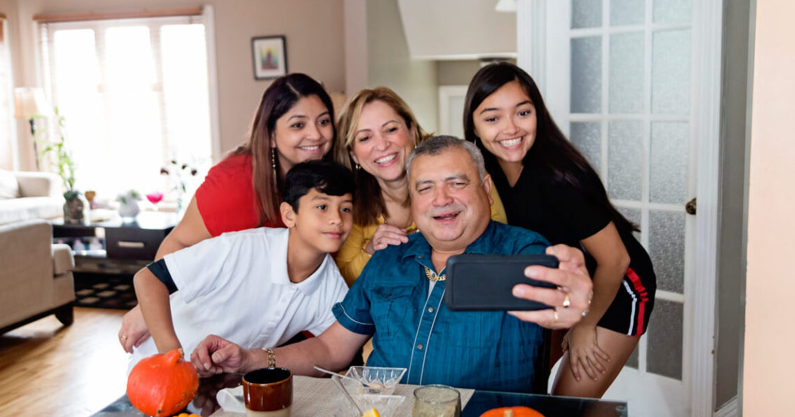 family video chatting on cell phone