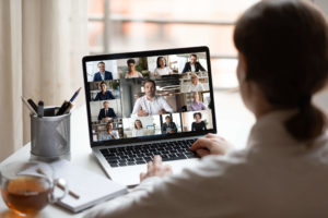 Woman Starting a Zoom Call