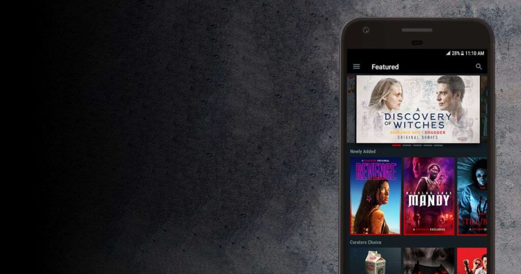 Image of Shudder app on smartphone