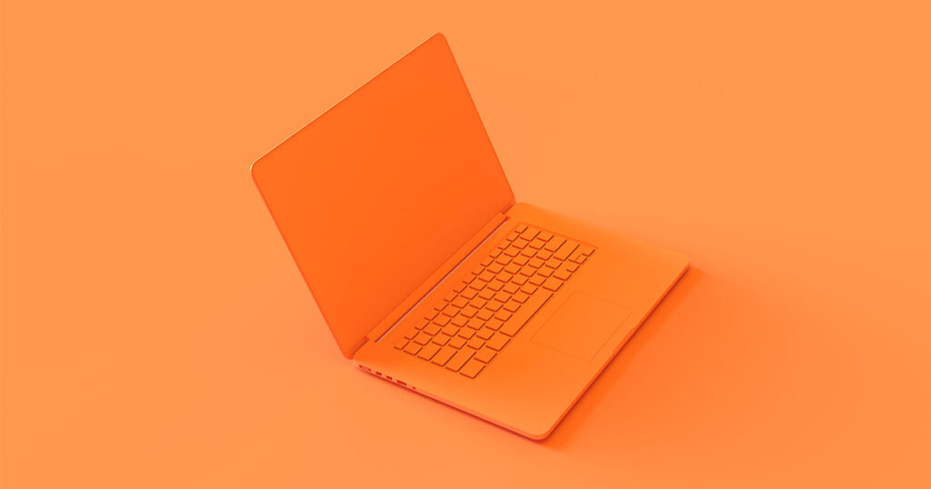 Orange laptop