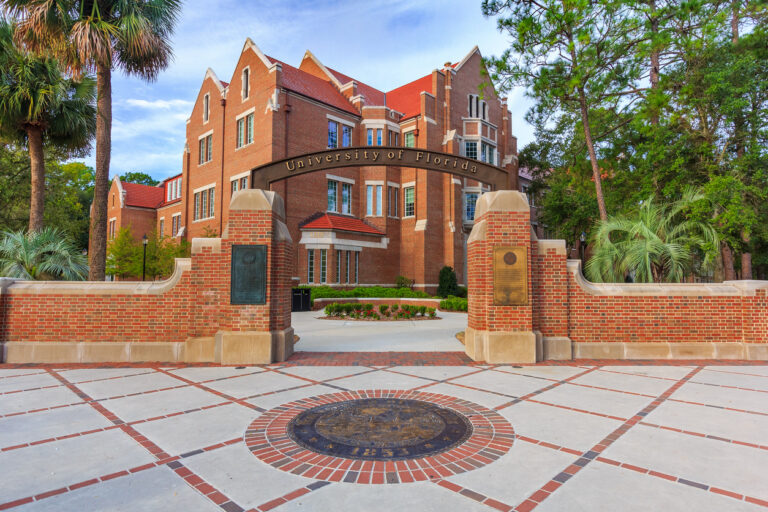 Gainesville, FL, USA - SEPTEMBER 12: Entrance Sign at the University of Florida on September 12, 2016 in Gainesville, Florida.