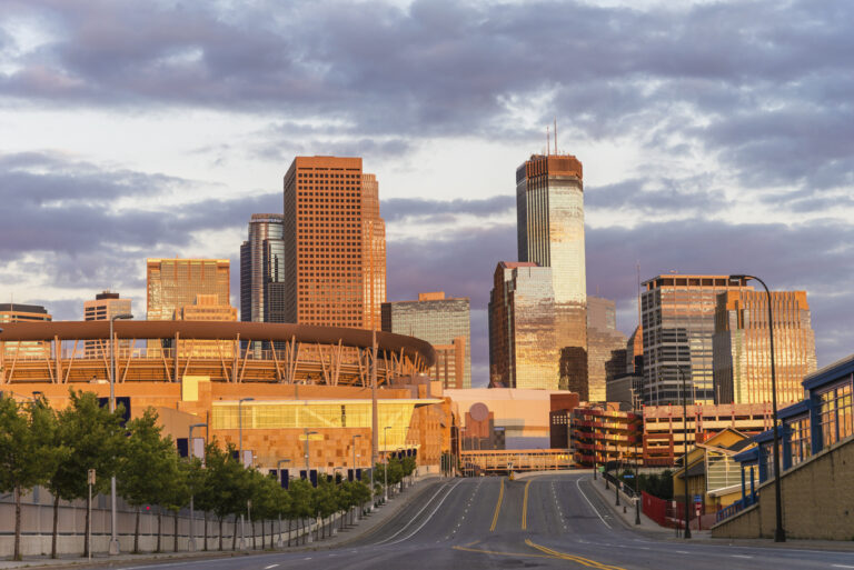 Minneapolis Skyline and Minnesota Twins Target Field Baseball Stadium - Horizontal