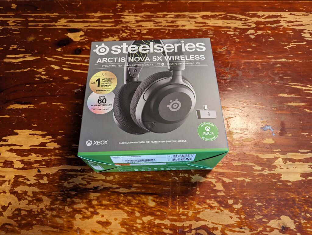 SteelSeries Arctis Nova 5X gaming headset in a box