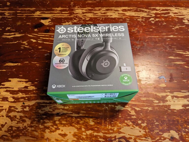 SteelSeries Arctis Nova 5X gaming headset in a box