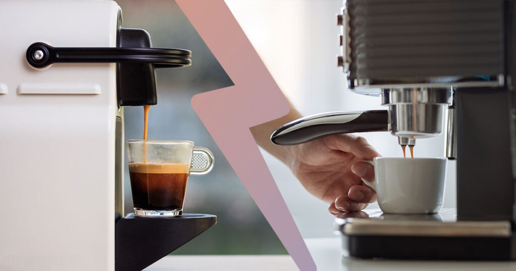 pod machine vs manual coffee machine