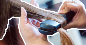 hair straightener through hair