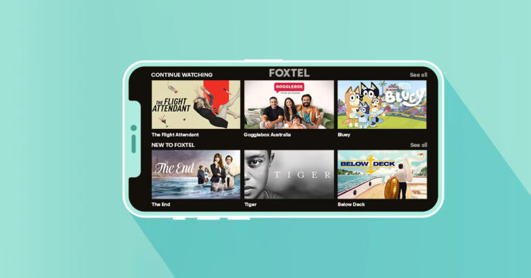 Graphic depicting the Foxtel Go app on a smartphone