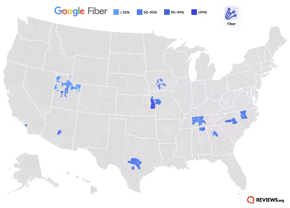 Google Fiber coverage map