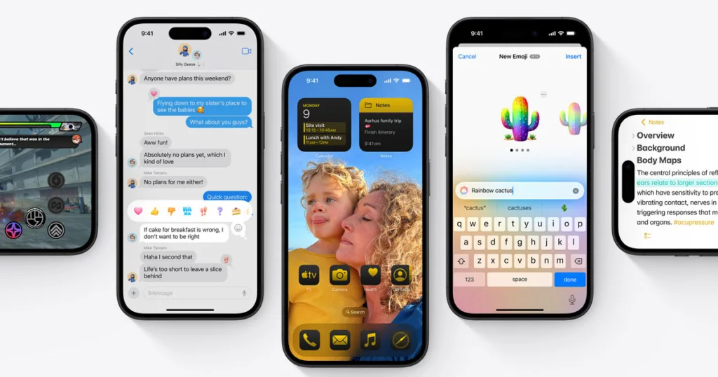 ios 18 features across a range of iPhones